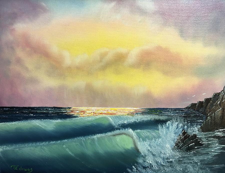Sunset Beach Painting by Thomas Janos
