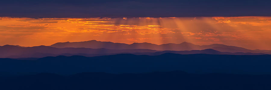 Sunset Beams over Vermont Photograph by White Mountain Images