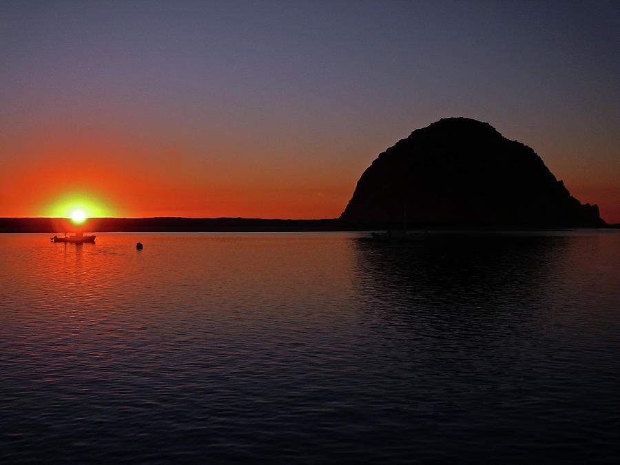 Sunset behind Morro Rock Photograph by Dave Sribnik - Fine Art America