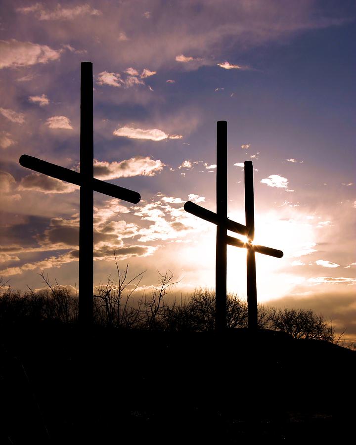 Sunset behind the cross Photograph by Tim Abshire | Fine Art America