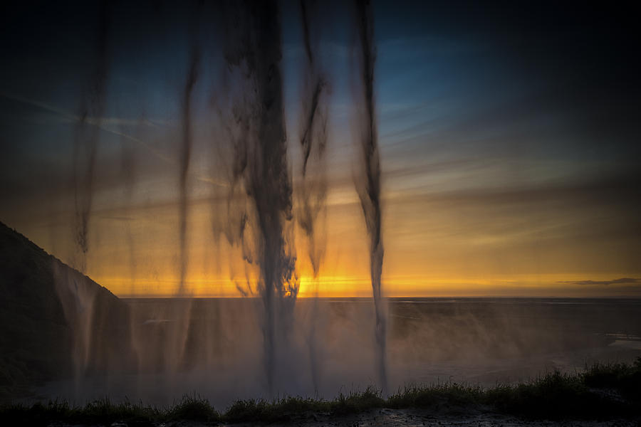 Sunset Behind the Waterfall Photograph by Chris McKenna