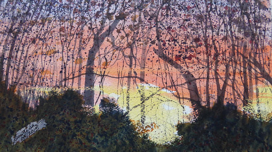 Sunset Between The Sourwoods Painting by Joel Deutsch
