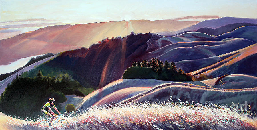 Mountain Painting - Sunset Bike Ride by Colleen Proppe