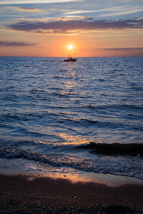 Sunset Boat Photograph by Mark Rogers