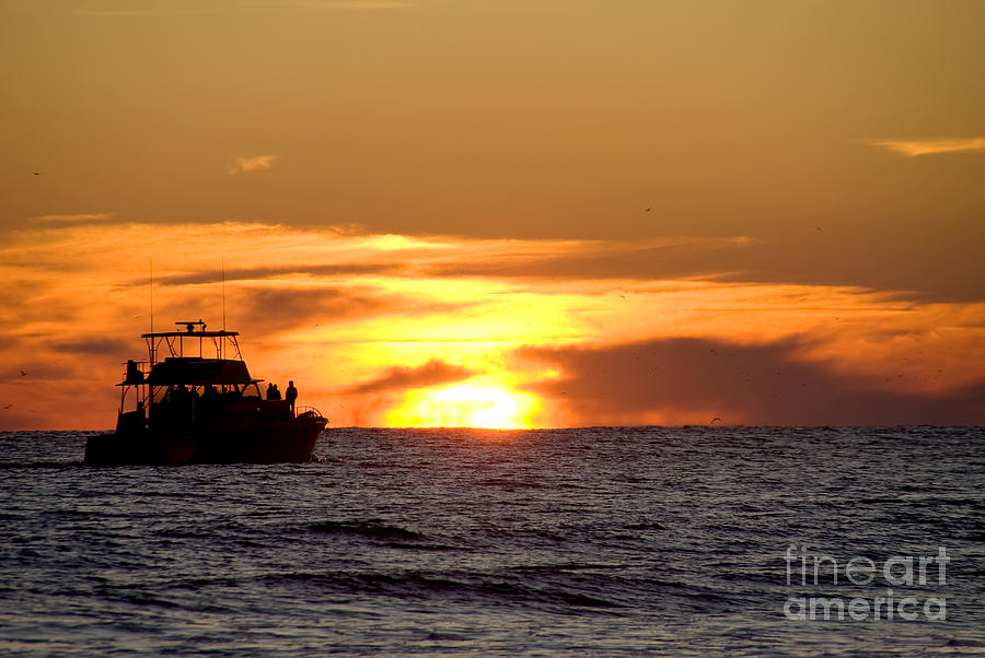 Nature Photograph - Sunset Boat by Rob Byron