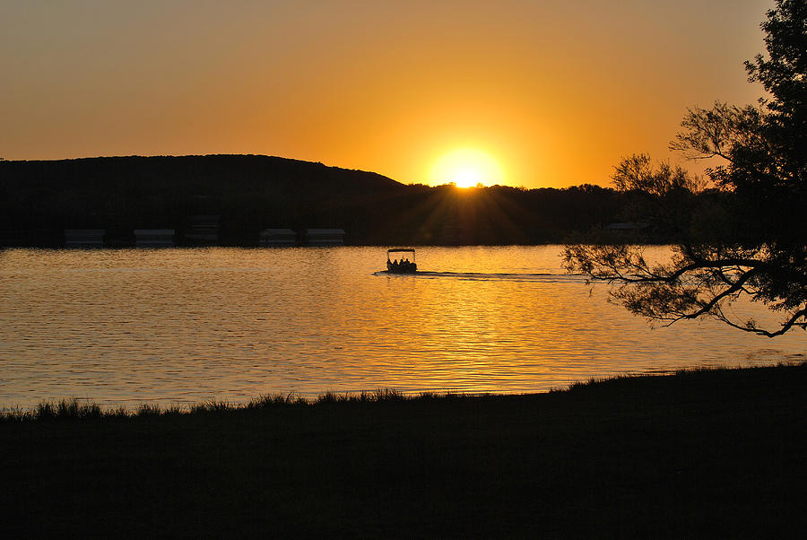 Sunset Boat Photograph by Teresa Blanton