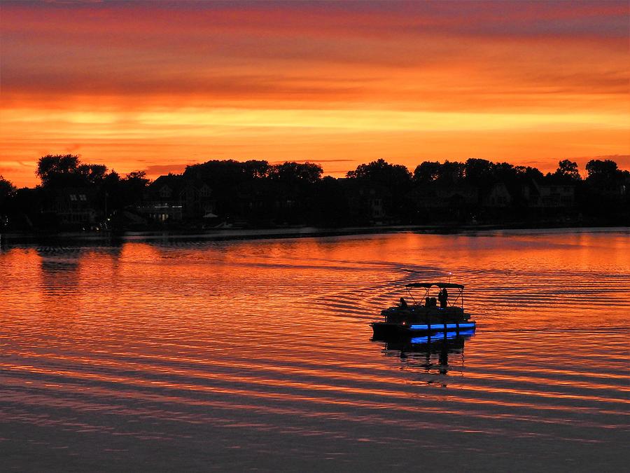 Sunset Boating Photograph by Barbara Ebeling