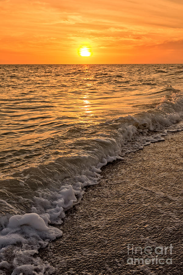 Sunset Bowman Beach Sanibel Island Florida  Photograph by Edward Fielding