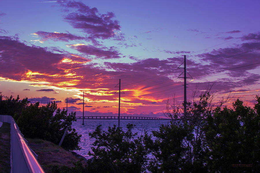 Sunset Bridge Islamorada Florida Color Boost Photograph by Ken Figurski