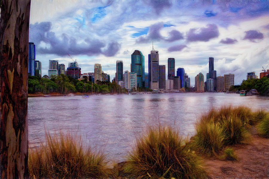 Brisbane Digital Art - Sunset Brisbane by Chris Hood Brisbane Digital Art - Sunset Brisbane by Chris Hood
