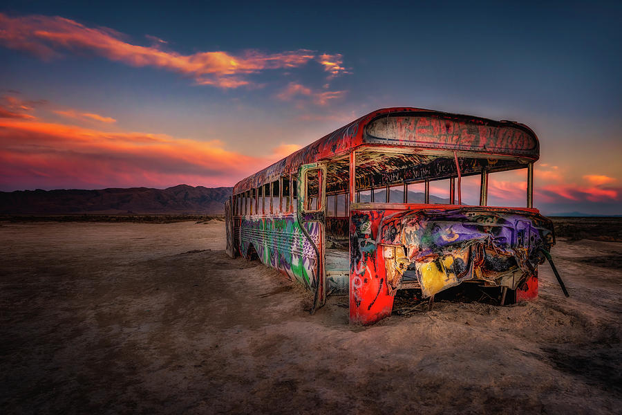 Sunset Bus Tour Photograph by Michael Ash