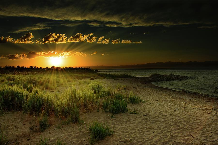 Sunset by Issyk-Kul Photograph by Robert Grac