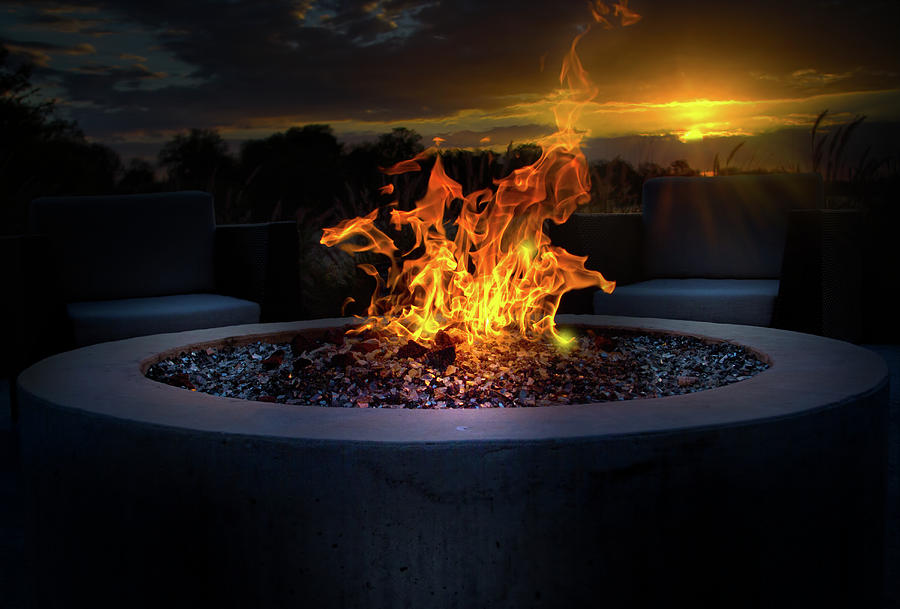 Sunset By The Fire Photograph