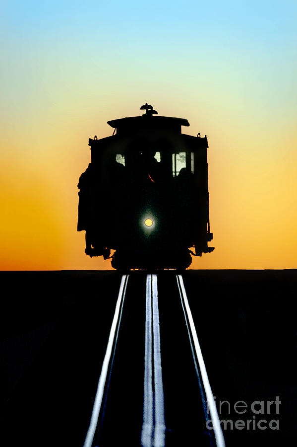 Sunset Cable Car Graphic Photograph by Wernher Krutein