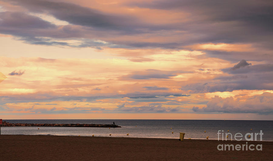 Sunset Canet France Beach  Photograph by Chuck Kuhn