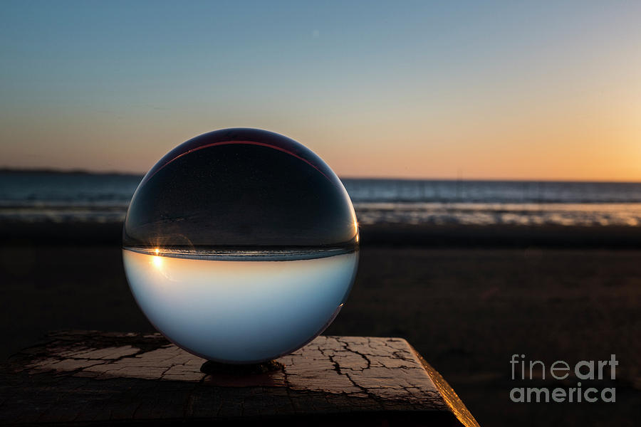 Sunset Photograph - Sunset Captured In Glass Crystal Sphere by Compuinfoto
