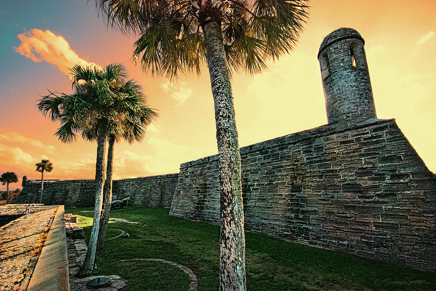 Sunset Castillo de San Marcos Photograph by Stacey Sather