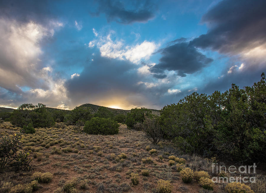 Sunset Cerrillos Clouds Photograph by Steven Natanson