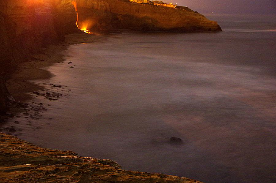 Sunset Cliffs Bonfire Photograph by Matt Helm