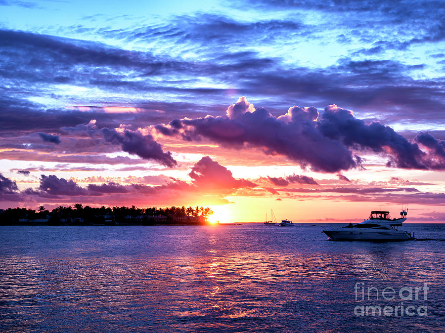 Sunset Cloud Shapes in Key West Photograph by John Rizzuto