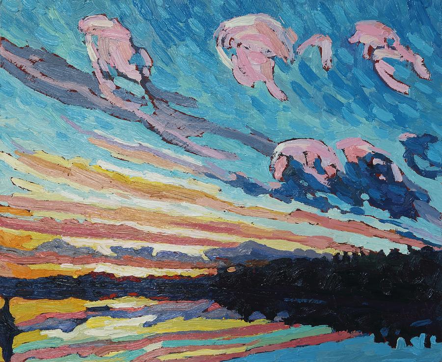Sunset Cloud Stories Painting by Phil Chadwick