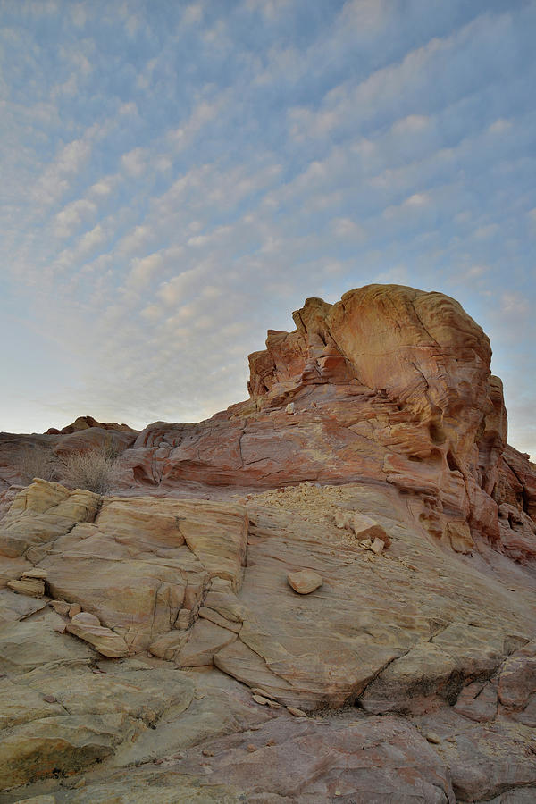 Sunset Clouds Above Sandstone Castle in Valley of Fire Photograph by Ray Mathis