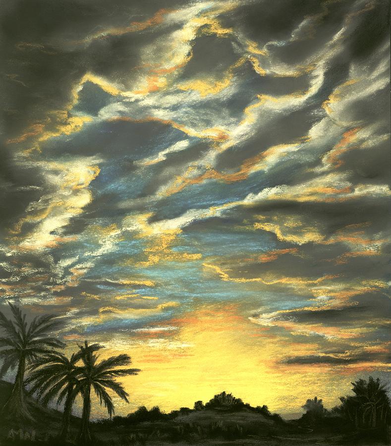Sunset Clouds Painting by Anastasiya Malakhova
