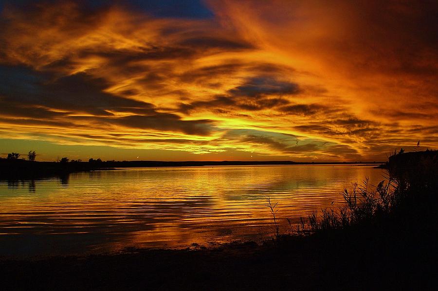 Sunset Clouds at Otoe Park, Wilson Lake, KS Photograph by Greg Rud - Pixels