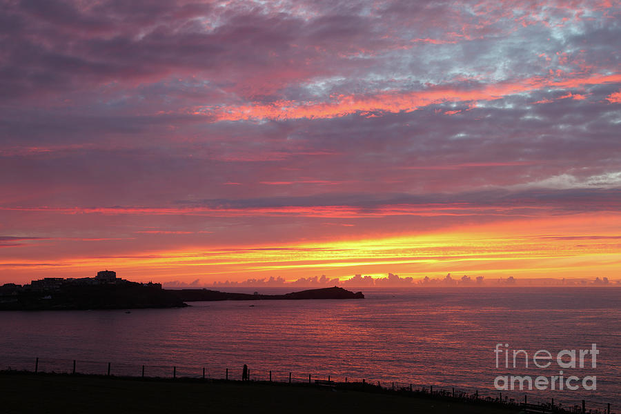 Sunset Clouds in Newquay Cornwall Photograph by Nicholas Burningham
