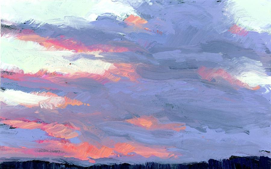 painting clouds in a sunset