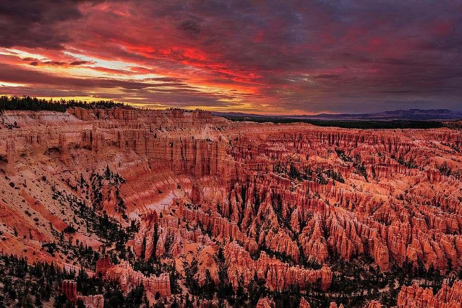 Sunset Clouds Over Bryce Canyon Photograph by John Hight