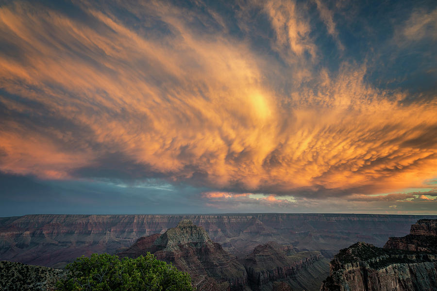 Sunset Clouds Over the Grand Canyon 7R2_DSC1807_08132017 Photograph by Greg Kluempers
