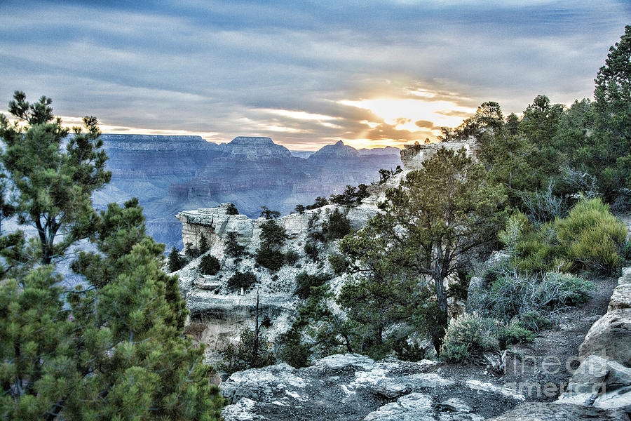 Grand Canyon National Park Photograph - Sunset Clouds Rain Grand Canyon  by Chuck Kuhn
