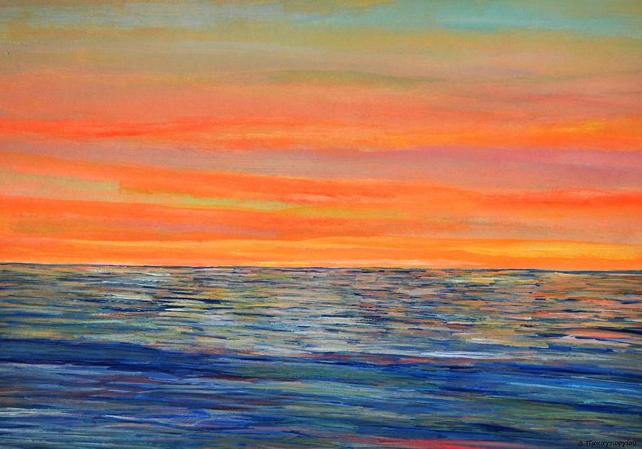 Nature Painting - Sunset Colors by Dimitra Papageorgiou