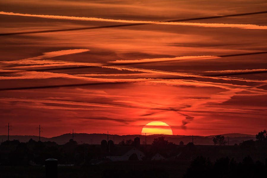 Sunset Contrails Photograph by Travis Boyd - Pixels