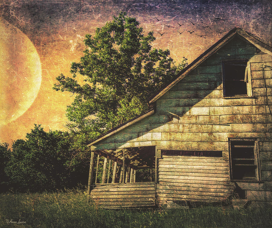 Sunset Photograph - Sunset Countryside Abandoned House by Anna Louise