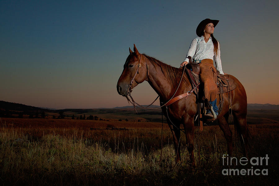 Sunset Cowgirl Photograph by Terri Cage