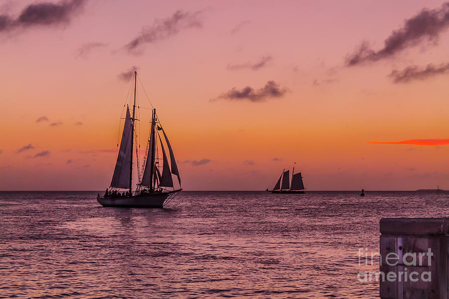 Sunset cruise - Key West Photograph by Claudia M Photography