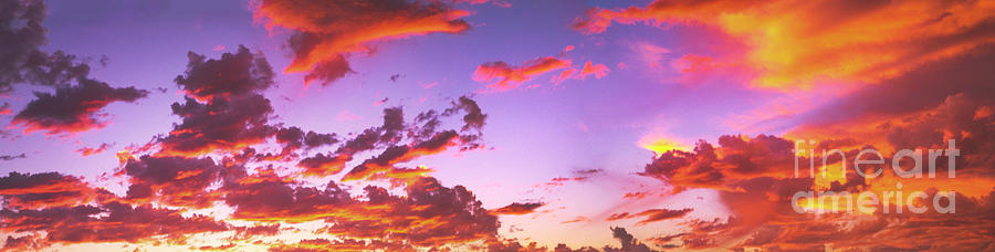 Fiery Beautiful Sunset Panorama Photograph by David Zanzinger