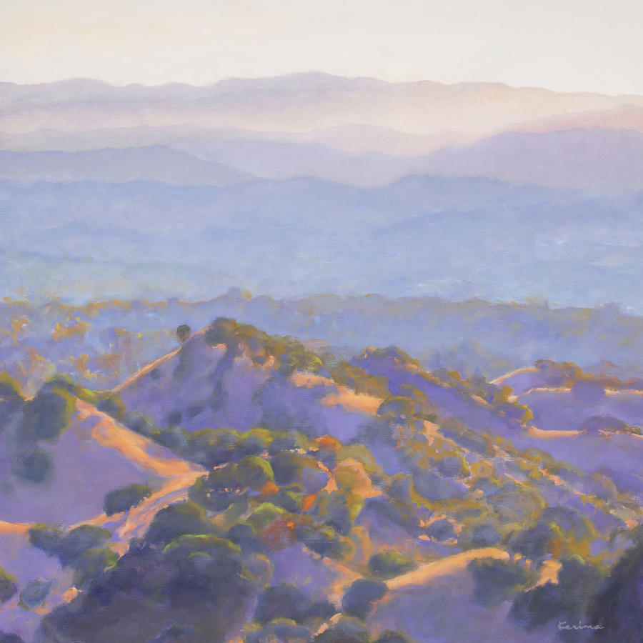 Sunset Diablo Foothills Painting by Kerima Swain