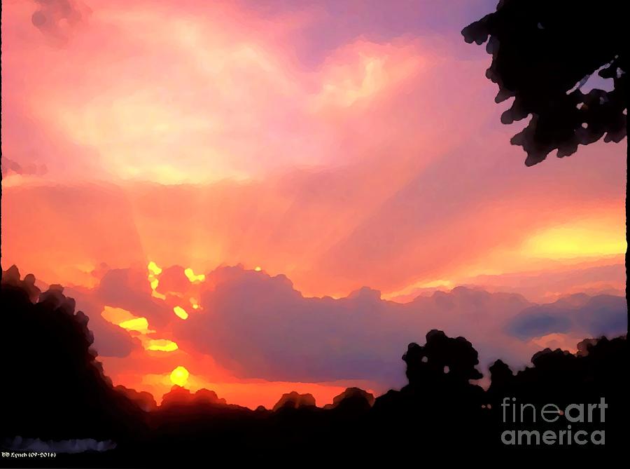 Sunset Digital Photograph Painting Photograph
