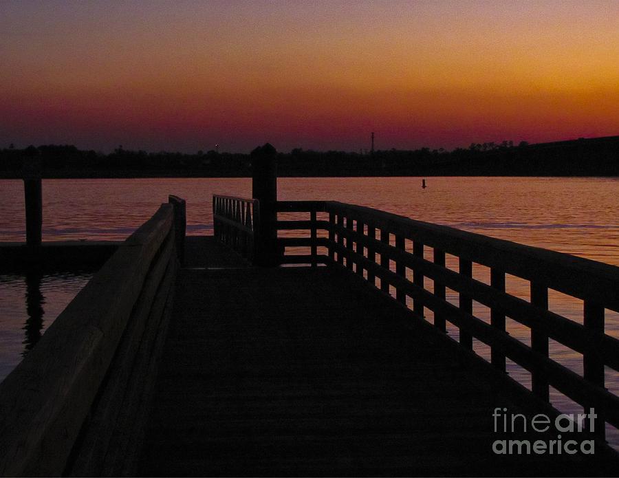 Sunset Dock Photograph by Johnnie Stanfield