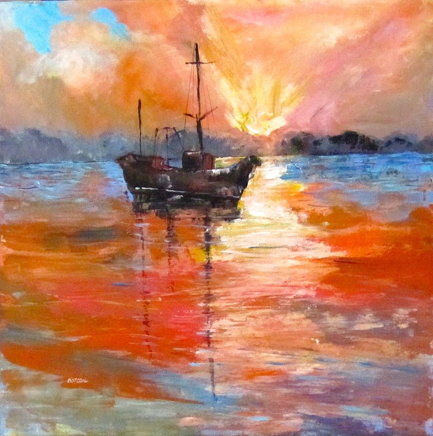 Sunset Down Under Painting by Barbara OToole