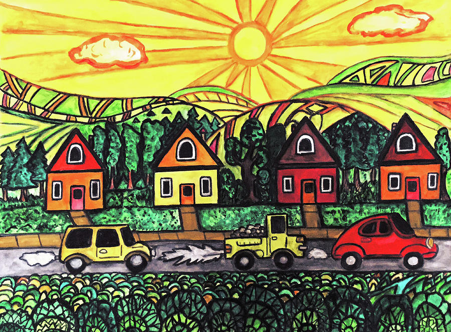Sunset Drive Painting by Monica Engeler