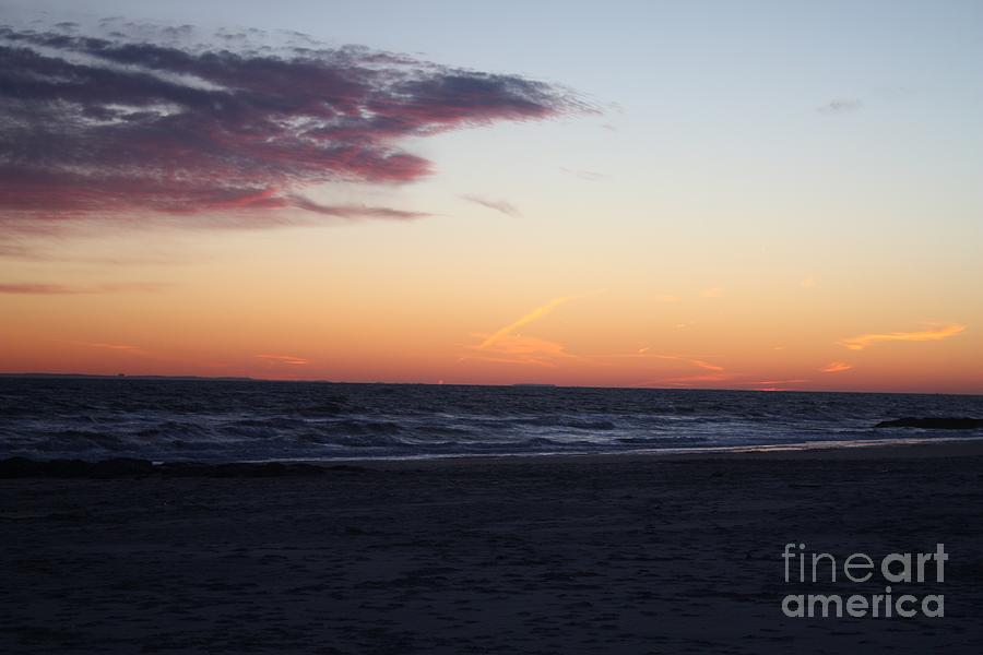 Beach Photograph - Sunset During The Winter Over Long Beach by John Telfer