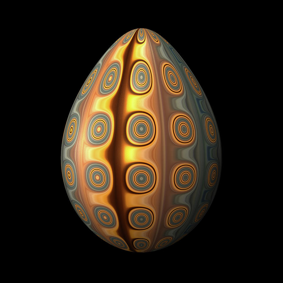 Egg Digital Art - Sunset Egg with Concentric Circles by Hakon Soreide