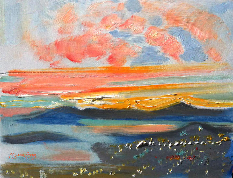 Sunset El Cerrito CA Painting by Suzanne Giuriati Cerny