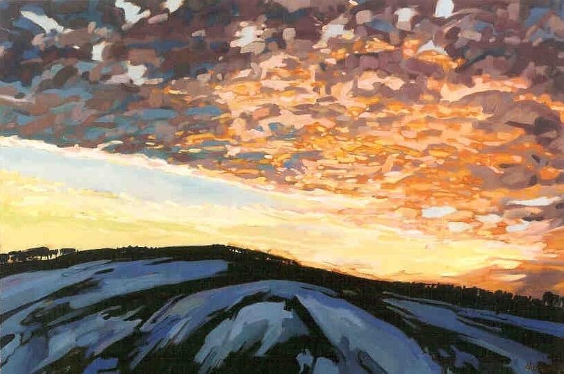 Sunset Embers Painting by Phil Chadwick
