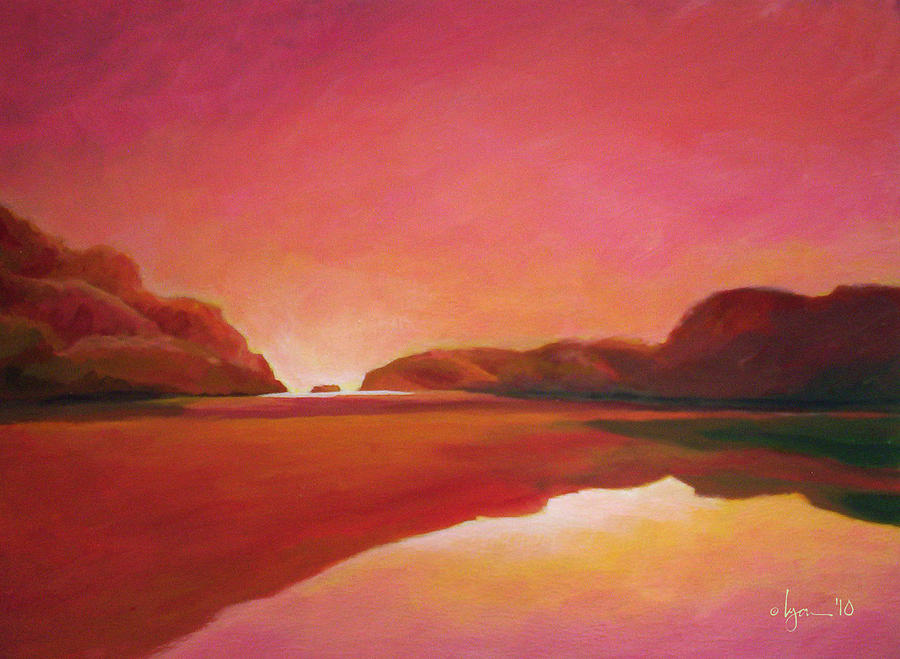 Sunset Estuary Painting by Angela Treat Lyon