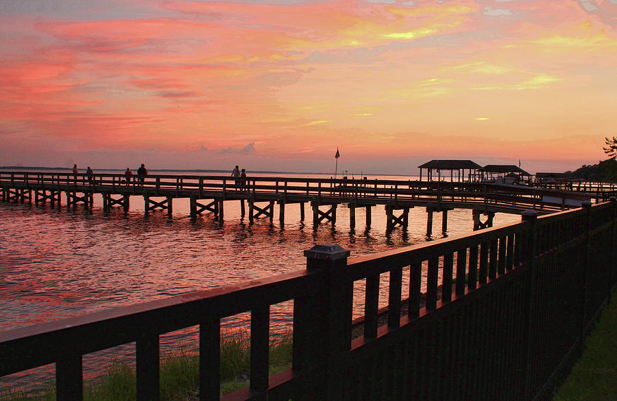 Newport News Photograph - Sunset Evening at the Pier  by Ola Allen